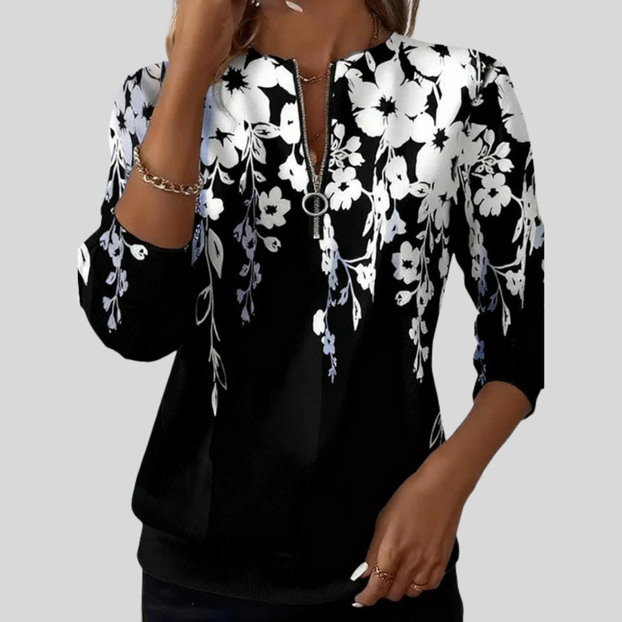 VIRGINIA™ | Felpa con Zip Fiori Grafici