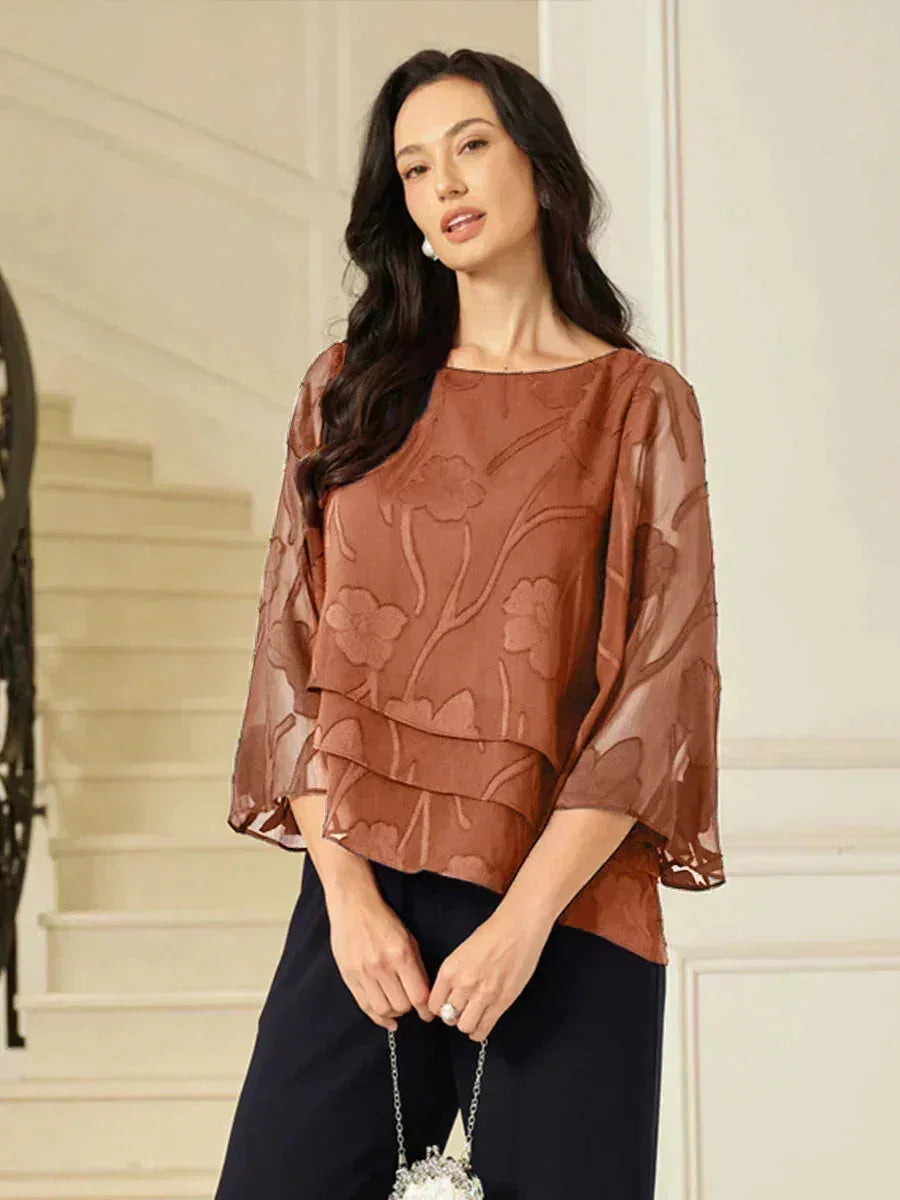 BLUSA FLOREALE IN CHIFFON
