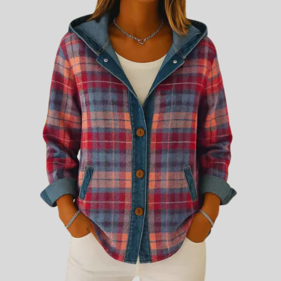 SERENA™ | Camicia-Giacca a Quadri con Cappuccio