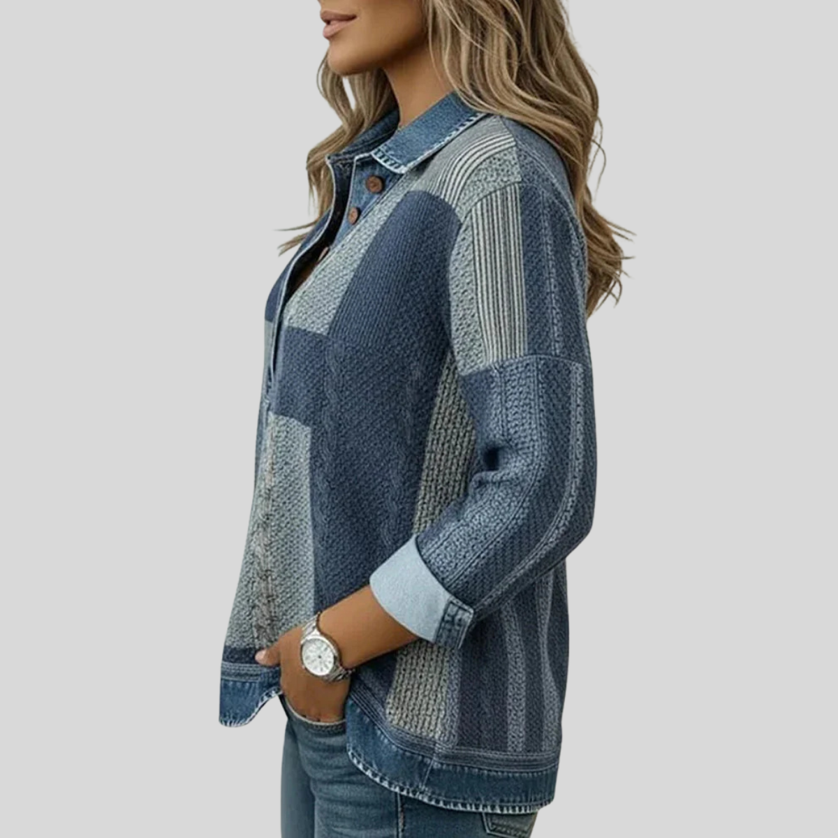 IOLANDA™ | Maglione Patchwork Effetto Denim