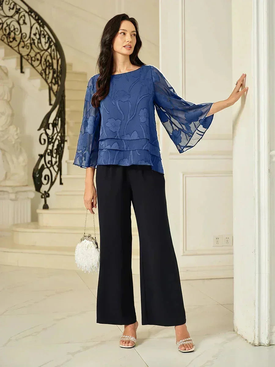 BLUSA FLOREALE IN CHIFFON