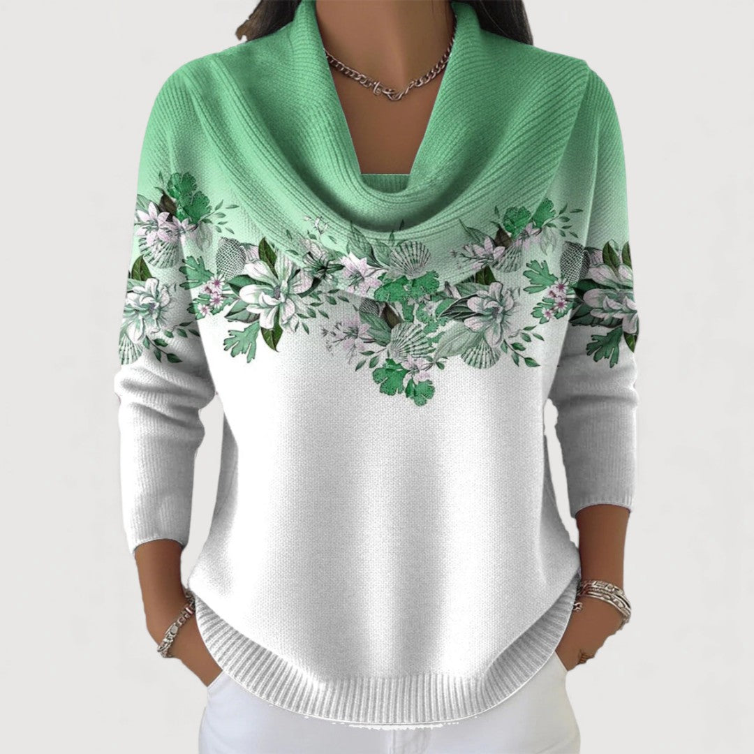 ALBINA™ | Maglione a Collo Alto Floreale