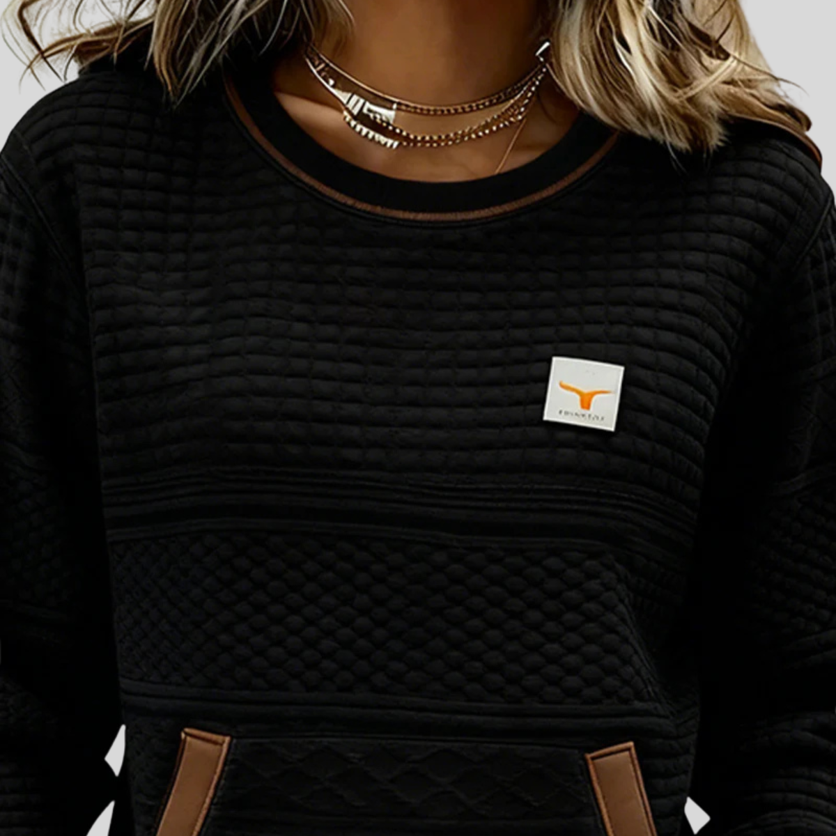 ADELINA™ | Felpa Trapuntata Girocollo