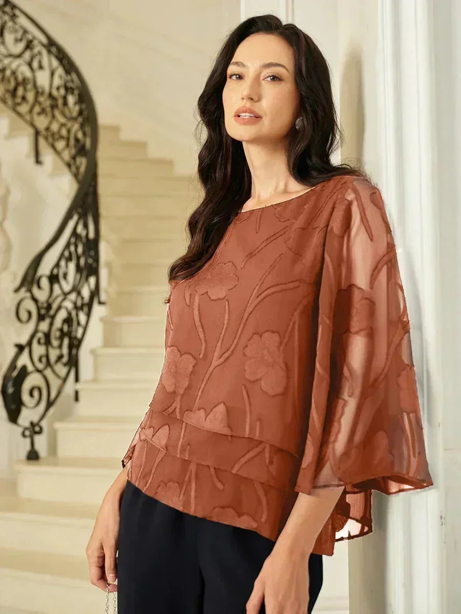 BLUSA FLOREALE IN CHIFFON