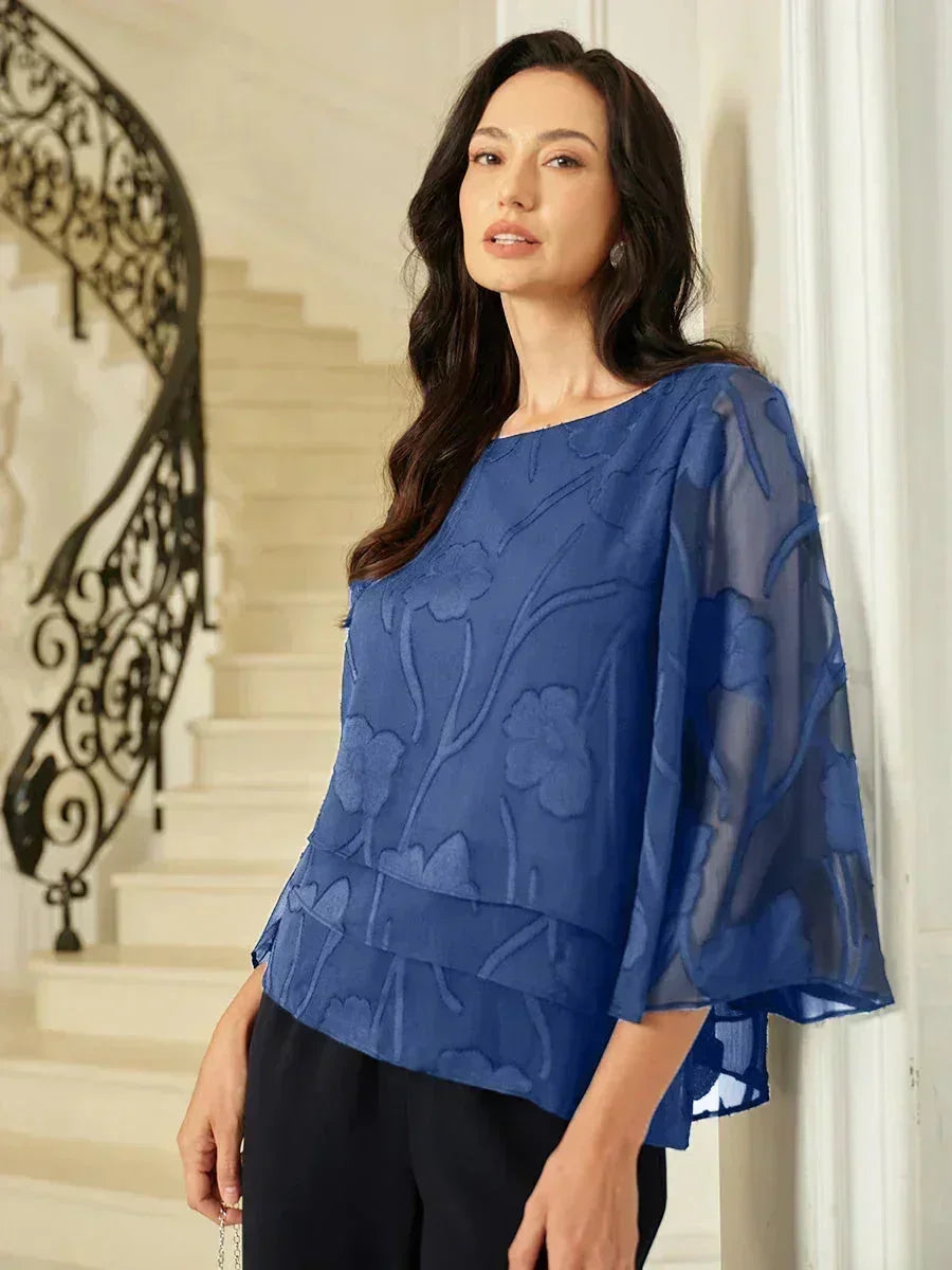 BLUSA FLOREALE IN CHIFFON