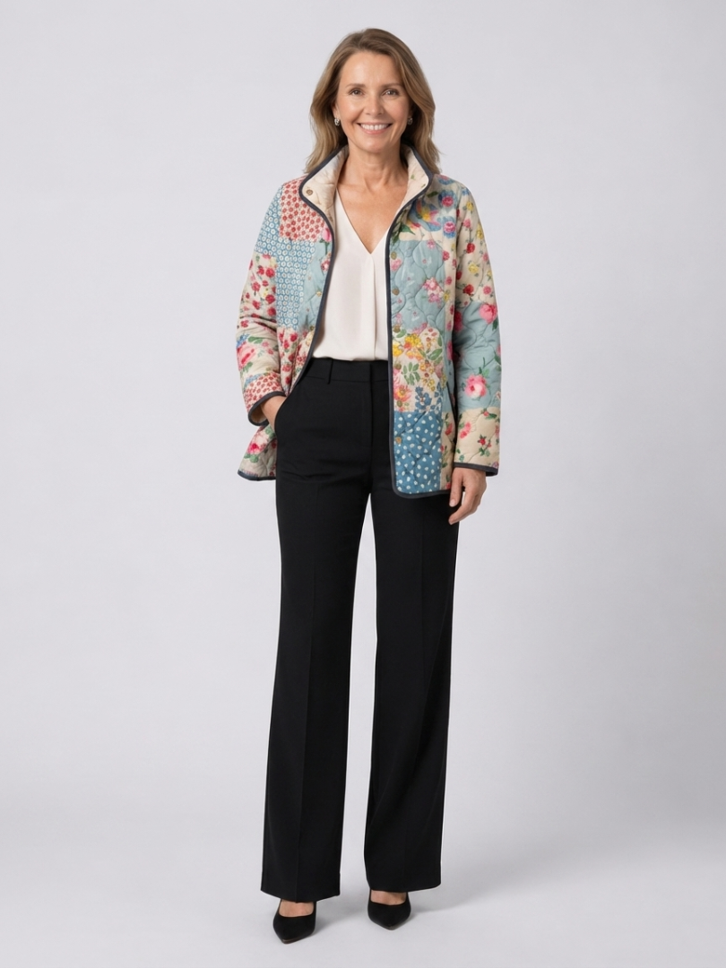 NOEMI™ | Giacca Trapuntata Patchwork Floreale