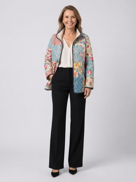NOEMI™ | Giacca Trapuntata Patchwork Floreale