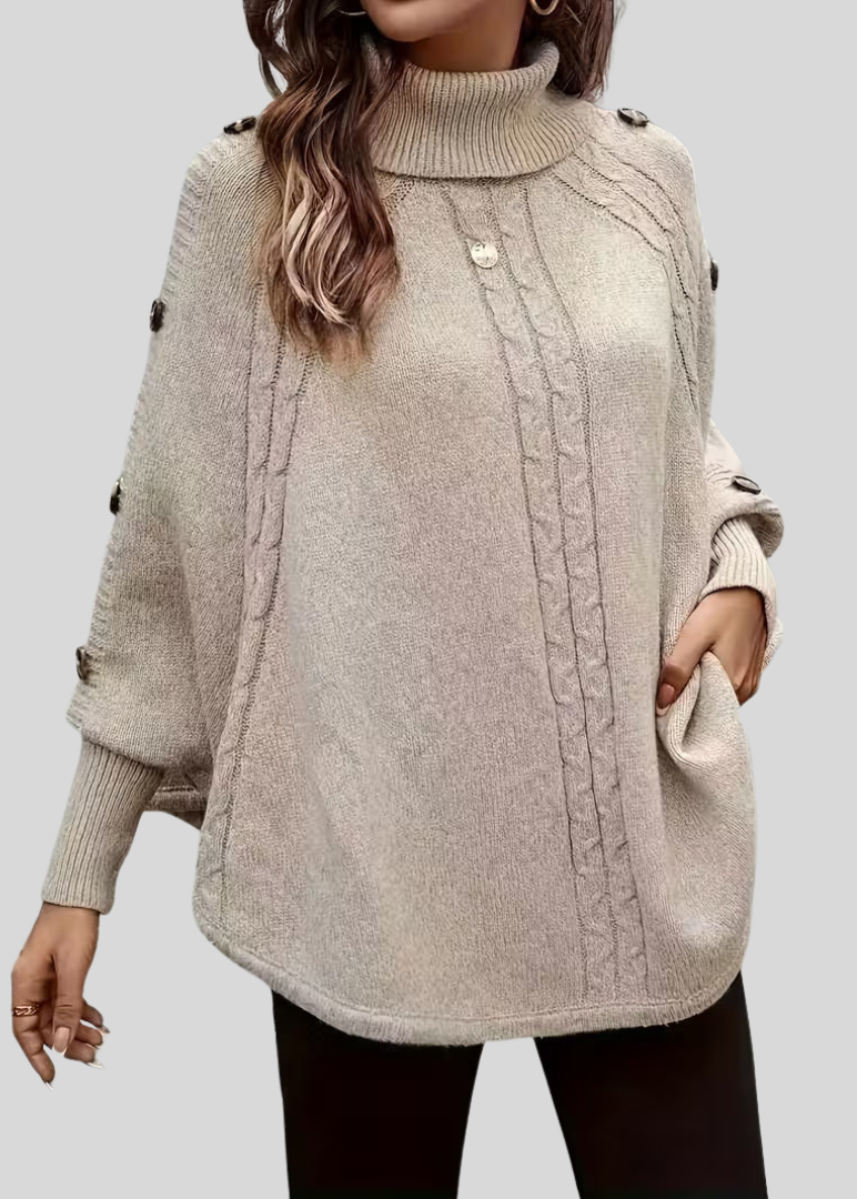 ANGELA™ | Maglione a Trecce con Collo Alto