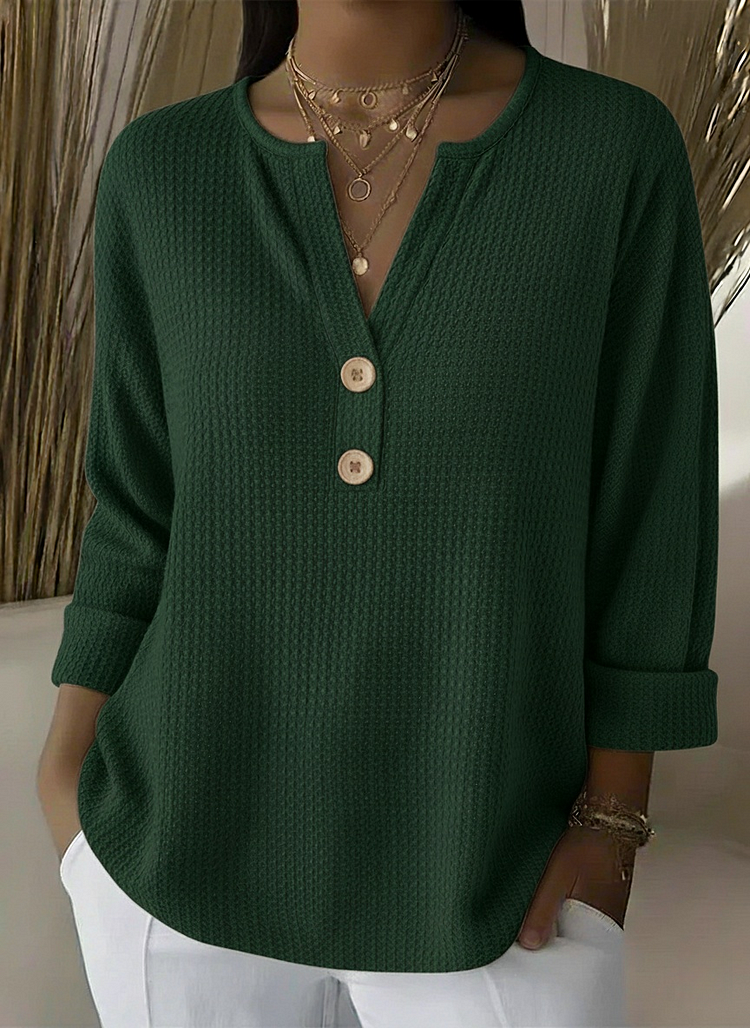LUCIANA™ | Maglia Goffrata con Bottoni