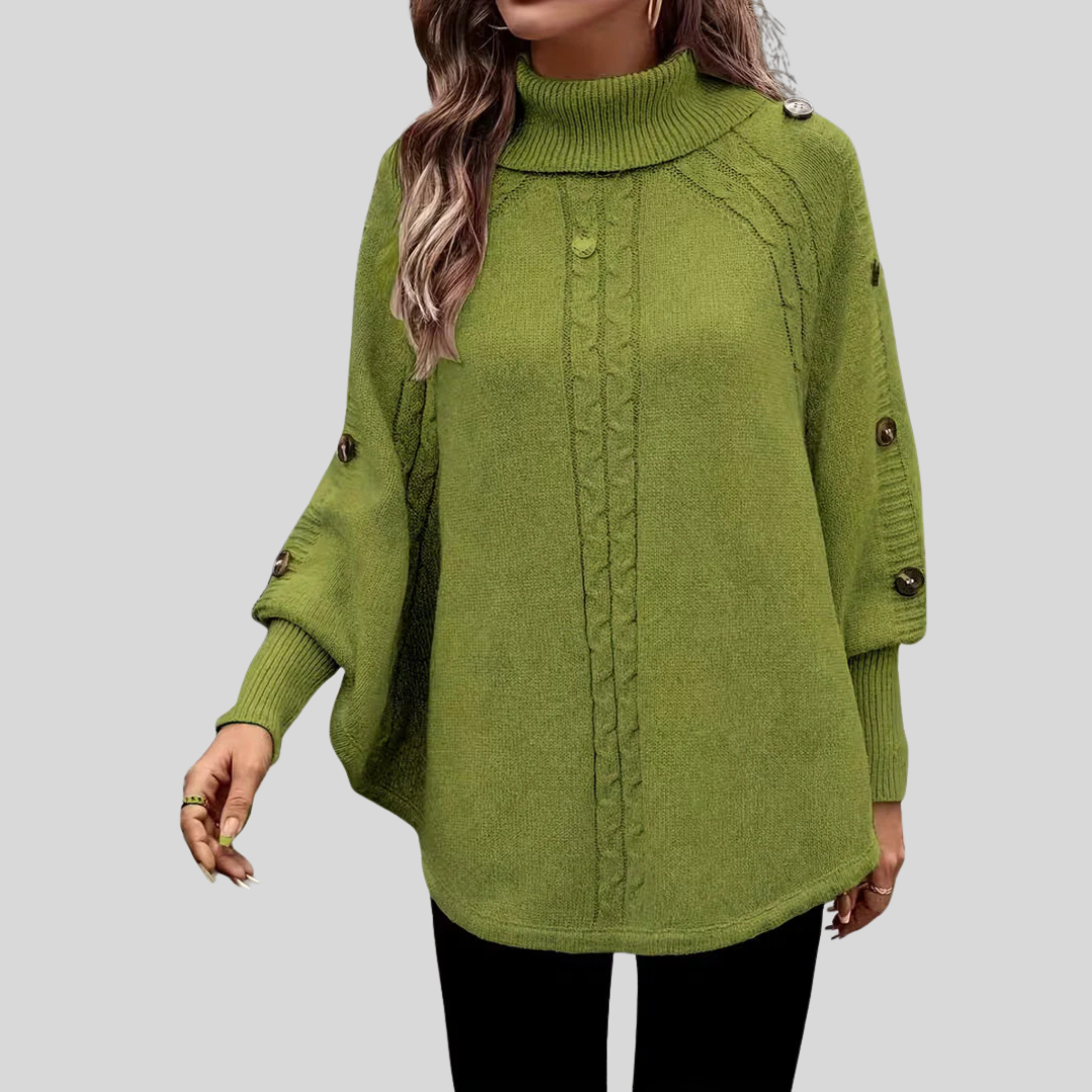 ANGELA™ | Maglione a Trecce con Collo Alto