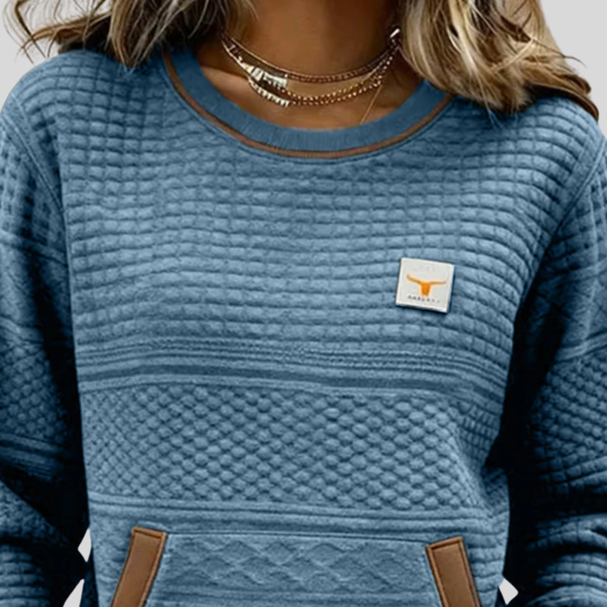 ADELINA™ | Felpa Trapuntata Girocollo