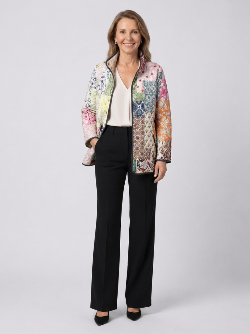 CLELIA™ | Giacca Trapuntata Patchwork Bohémien