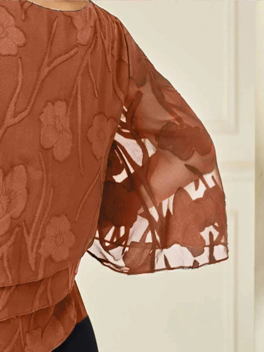 BLUSA FLOREALE IN CHIFFON
