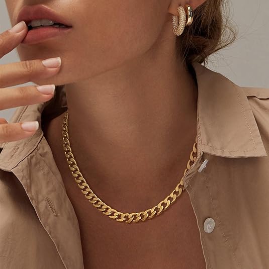 CESIRA | Collana Chunky a Maglia Cubana