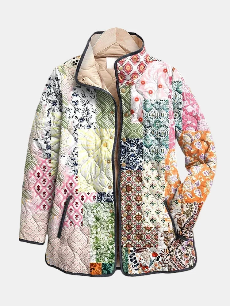 CLELIA™ | Giacca Trapuntata Patchwork Bohémien