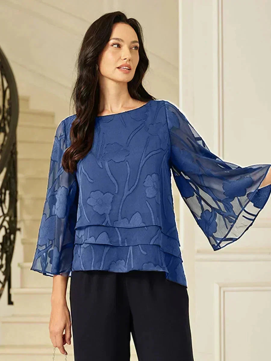 BLUSA FLOREALE IN CHIFFON