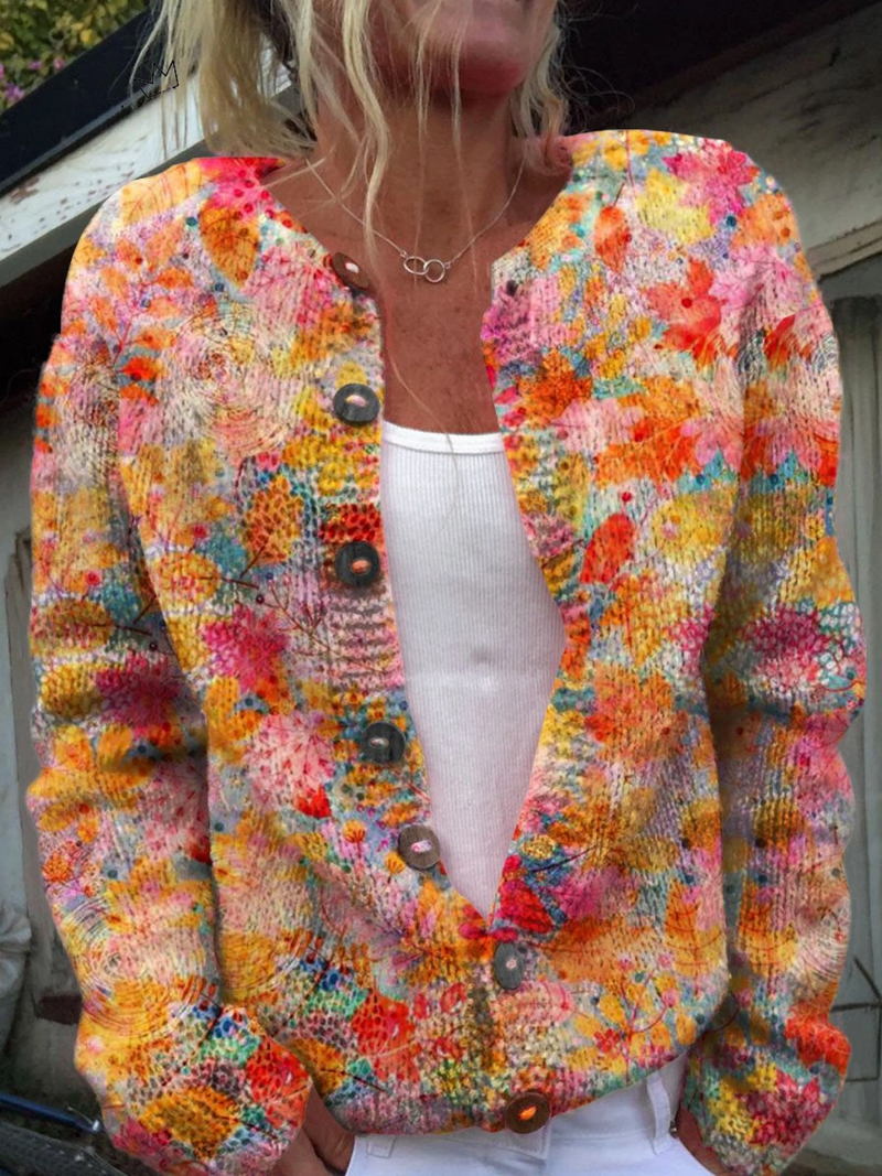 ISABELLA™ | Cardigan Floreale con Bottoni