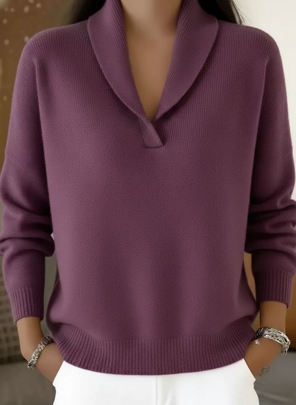 ERSILIA™ | Maglione con Collo a Sciarpa