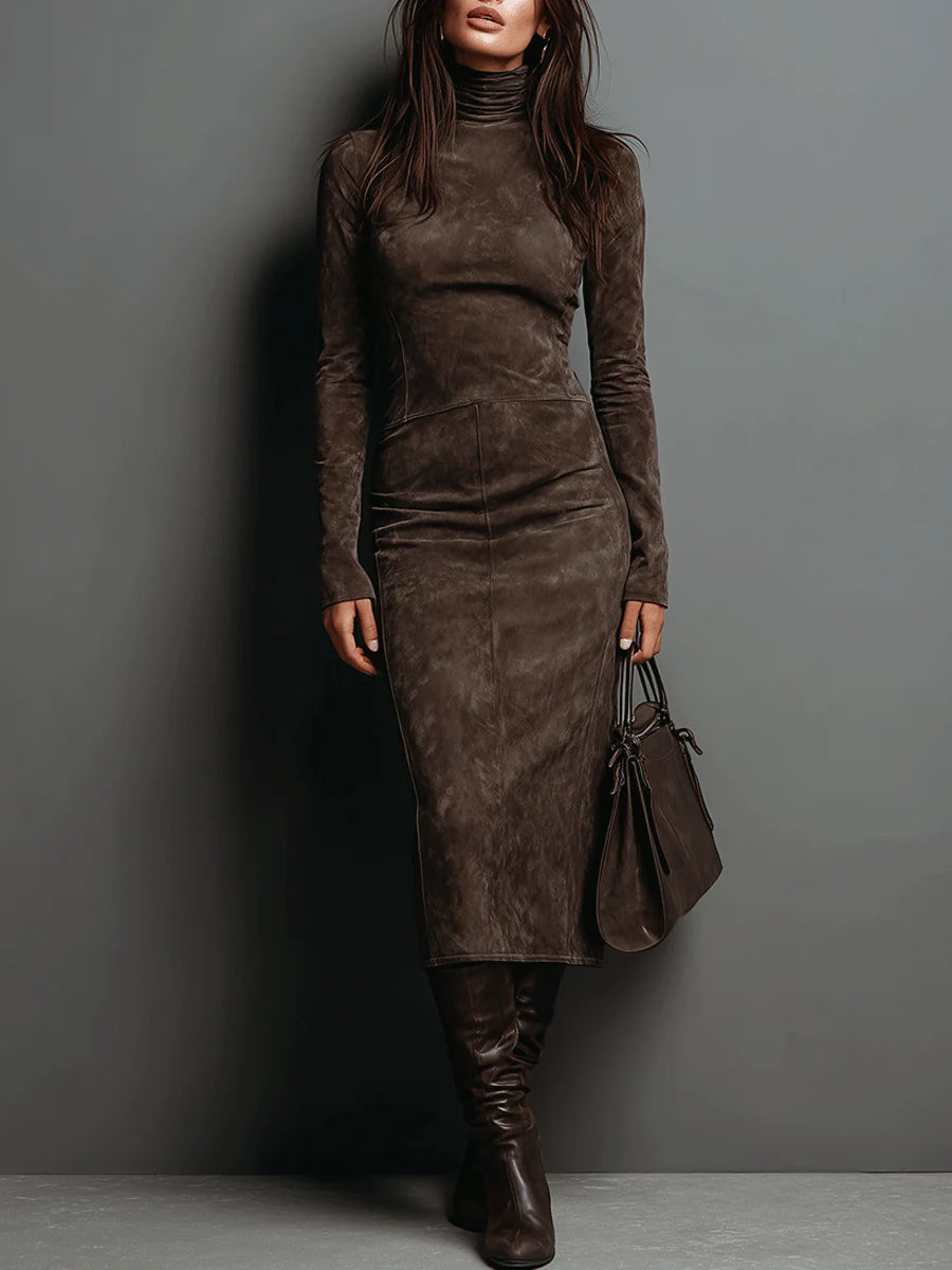 ANTONIETTA™ | Abito Midi con Collo Alto Strutturato