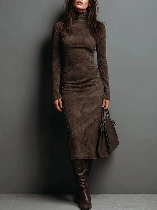 ANTONIETTA™ | Abito Midi con Collo Alto Strutturato