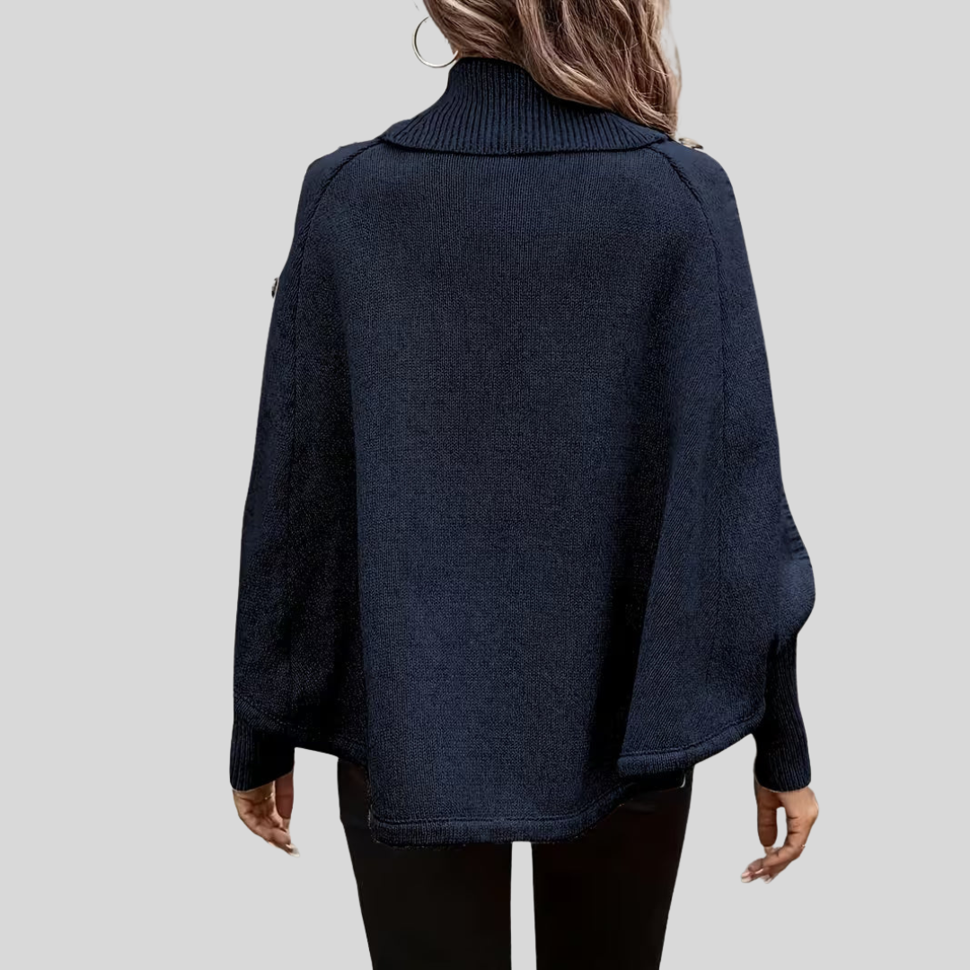 MADDALENA™ | Poncho a Collo Alto con Trecce