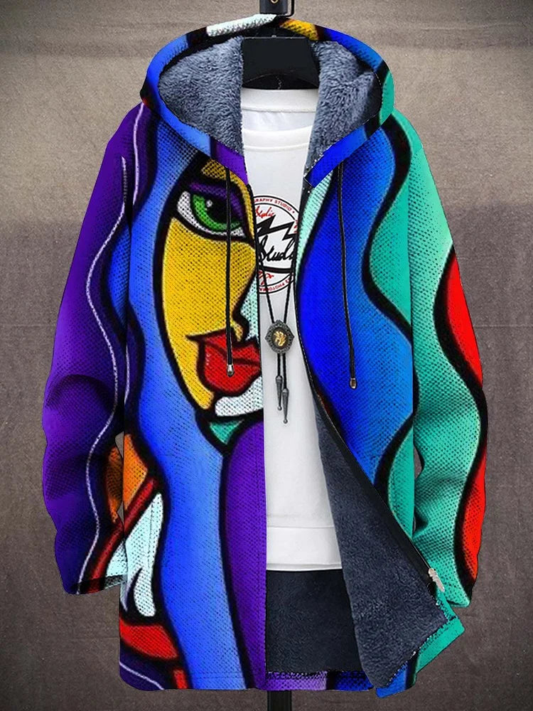 LUISELLA™ | Cardigan con Cappuccio Fantasia Blu
