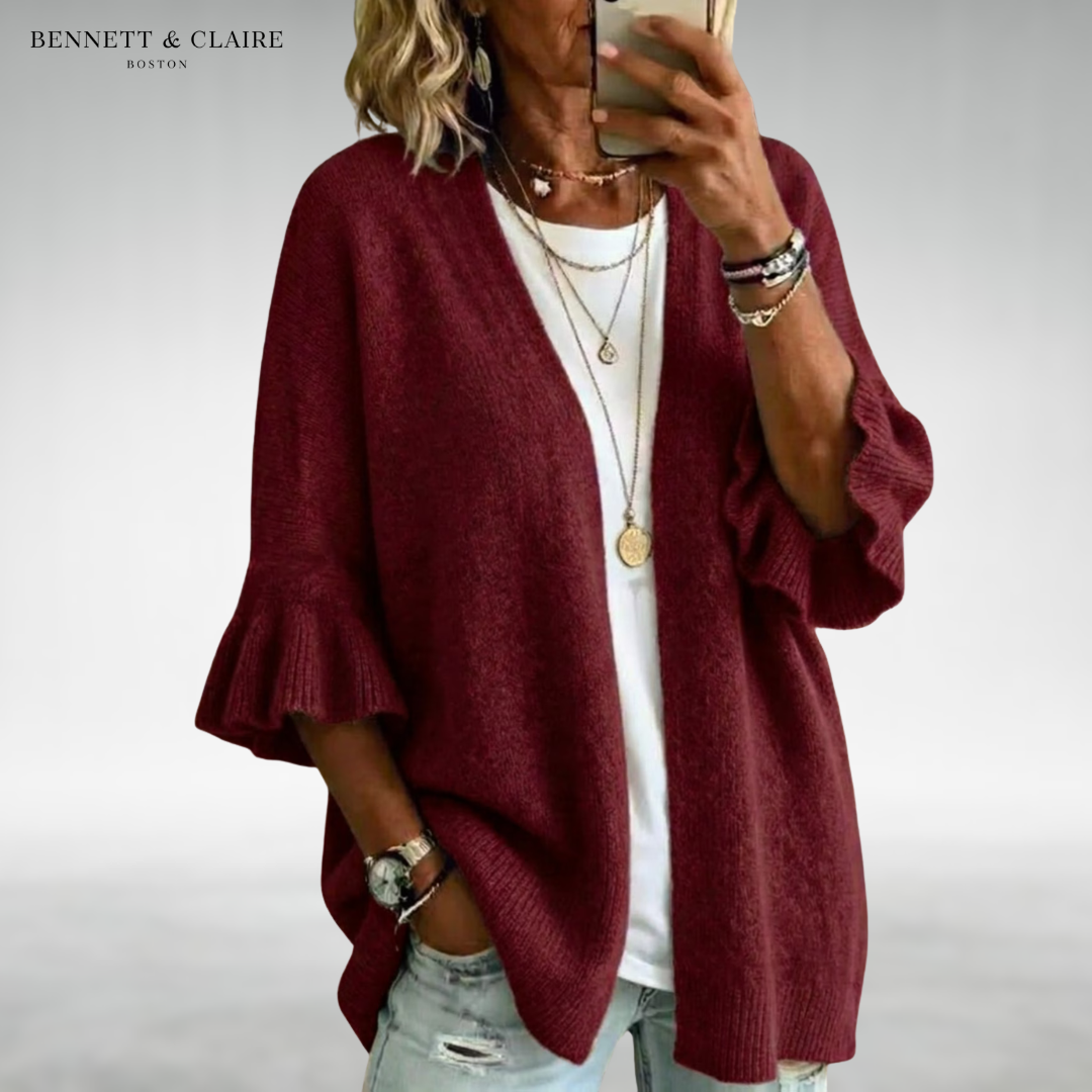 NORA™ | Cardigan Morbido con Volant