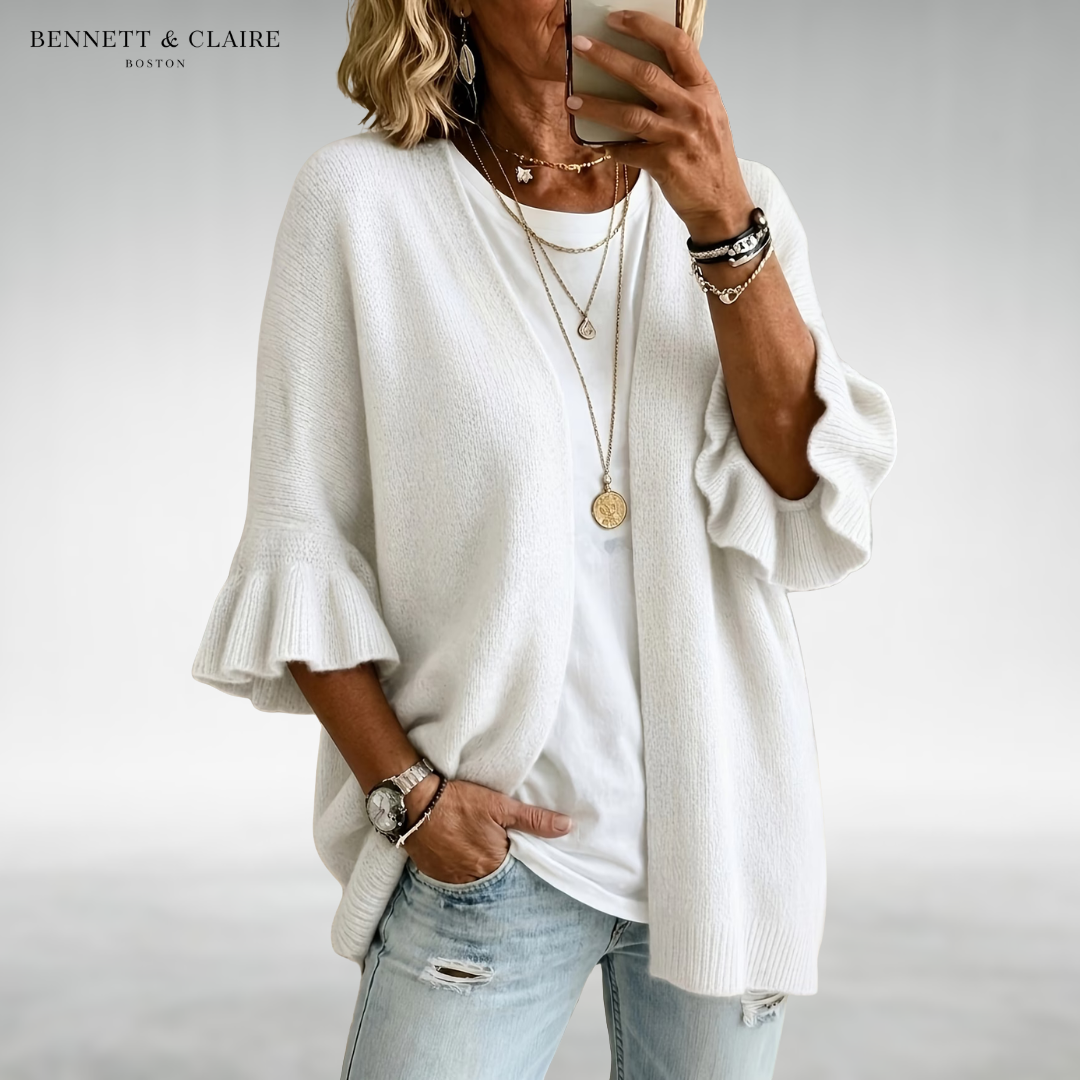 NORA™ | Cardigan Morbido con Volant