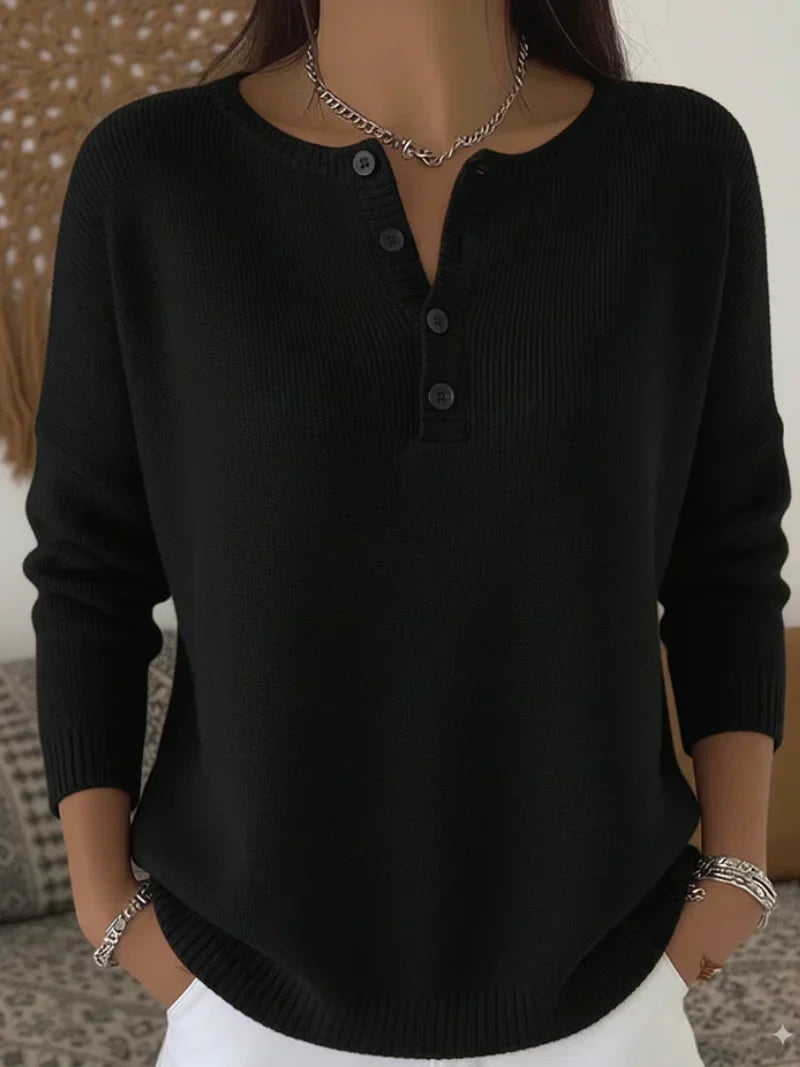 ORIANA™ | Maglione in maglia con bottoni