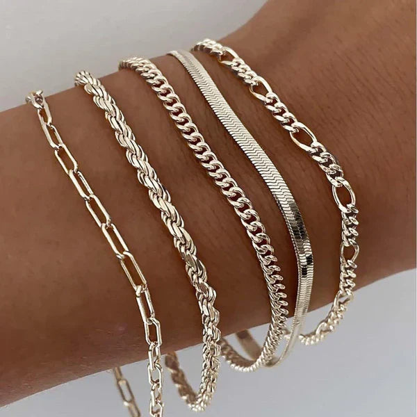 Tullia | Set di Bracciali 5 Pezzi in Oro