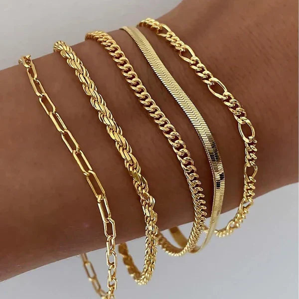 Tullia | Set di Bracciali 5 Pezzi in Oro