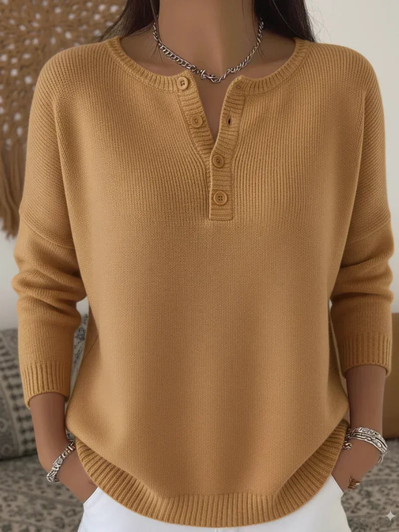 ORIANA™ | Maglione in maglia con bottoni