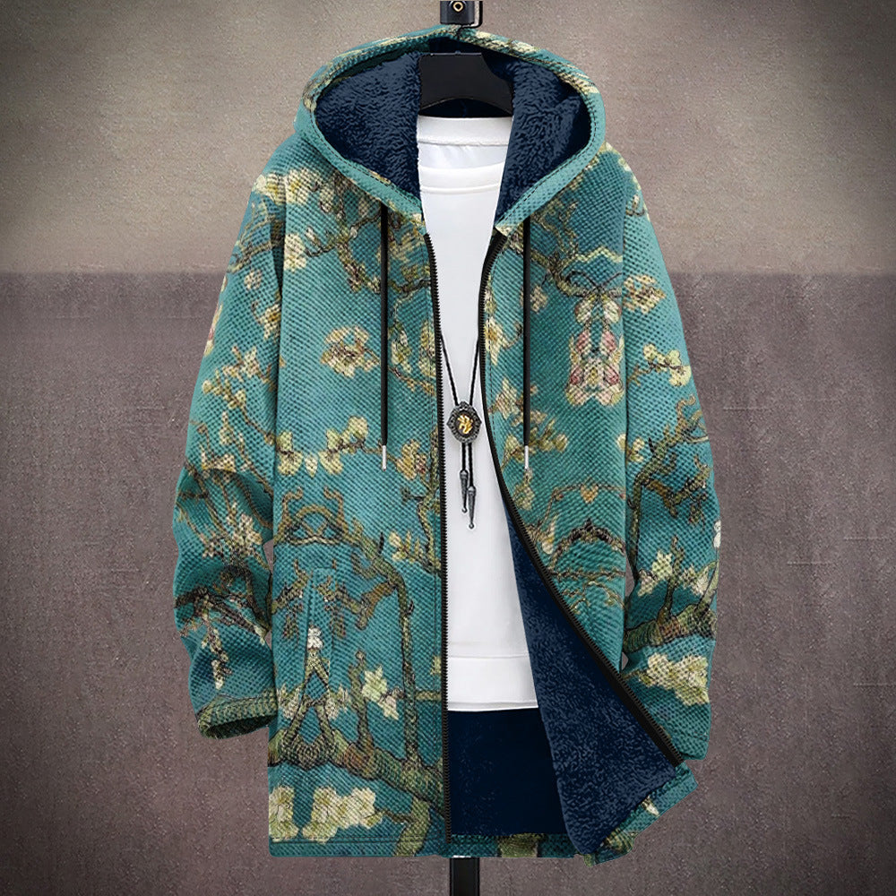 CLORINDA™ | Cardigan con Cappuccio Petrolio e Oro
