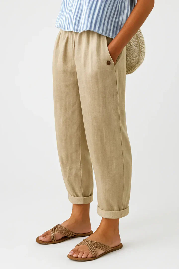 Pantaloni Romina™ in Lino-Cotone Senza Tempo