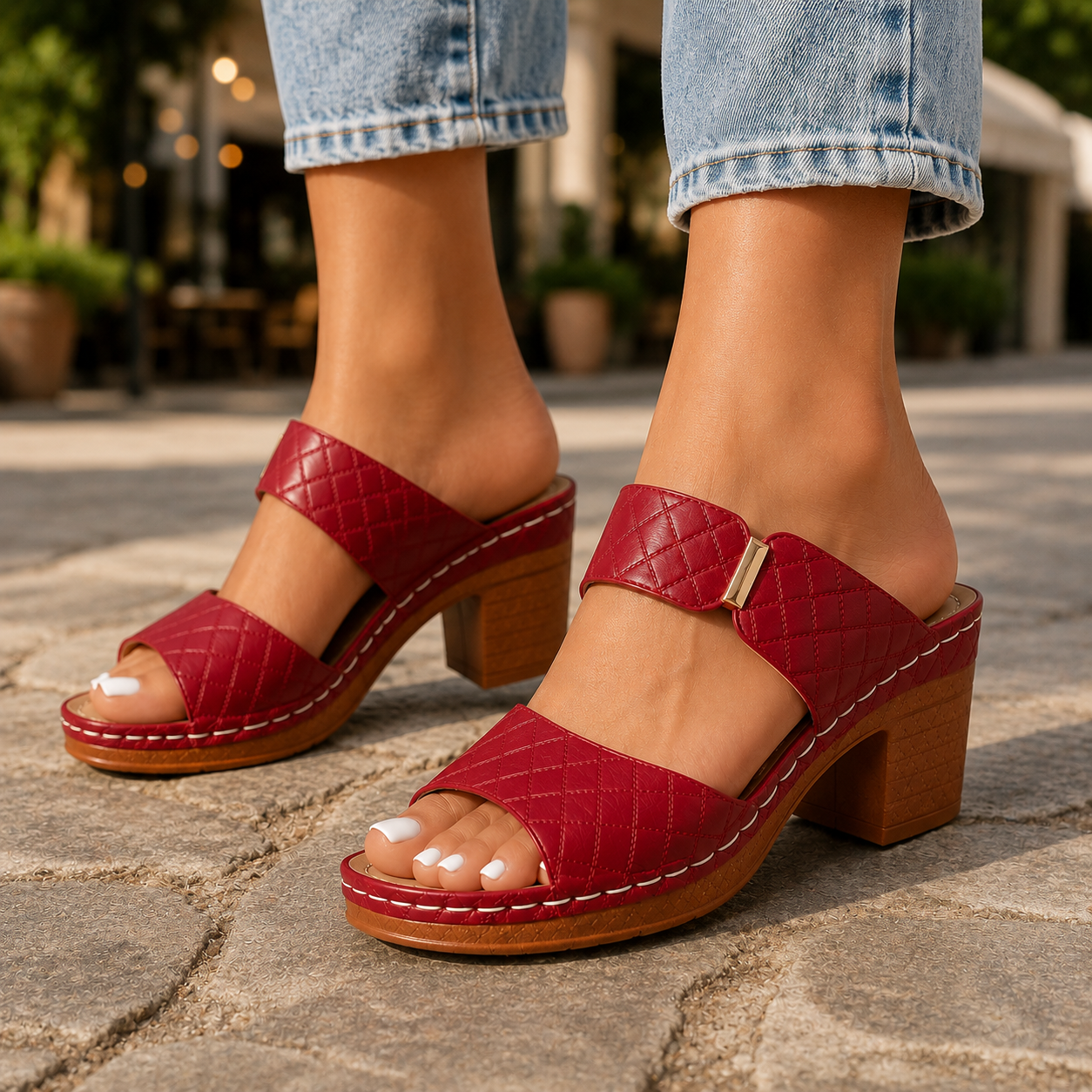 Antonella - Tacchi trapuntati in pelle