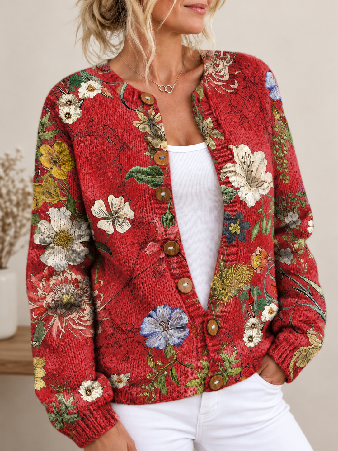GIOVANNA™ | Cardigan Vintage con Stampa Floreale