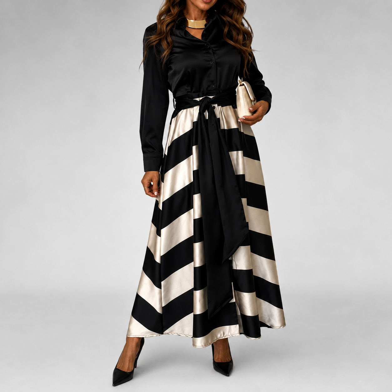 CARLA™ | Abito midi a righe