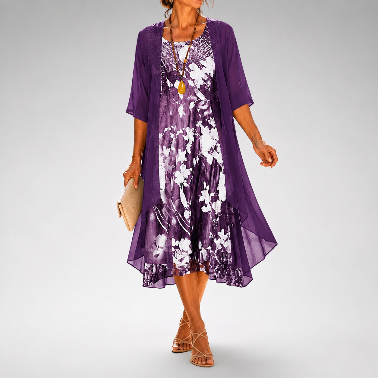 GIULIA BELLINI™ | Abito midi floreale elegante