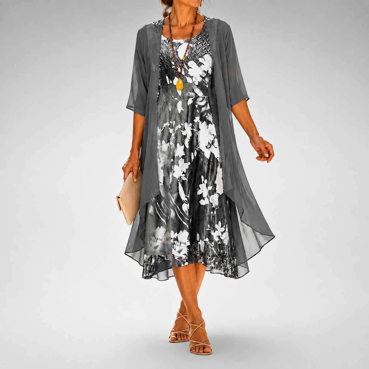 GIULIA BELLINI™ | Abito midi floreale elegante