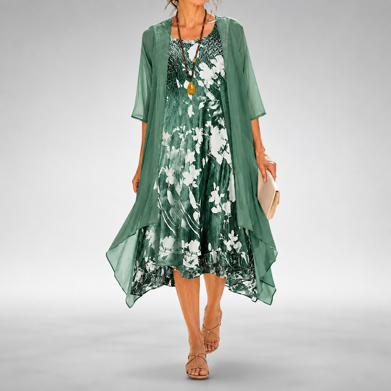 GIULIA BELLINI™ | Abito midi floreale elegante