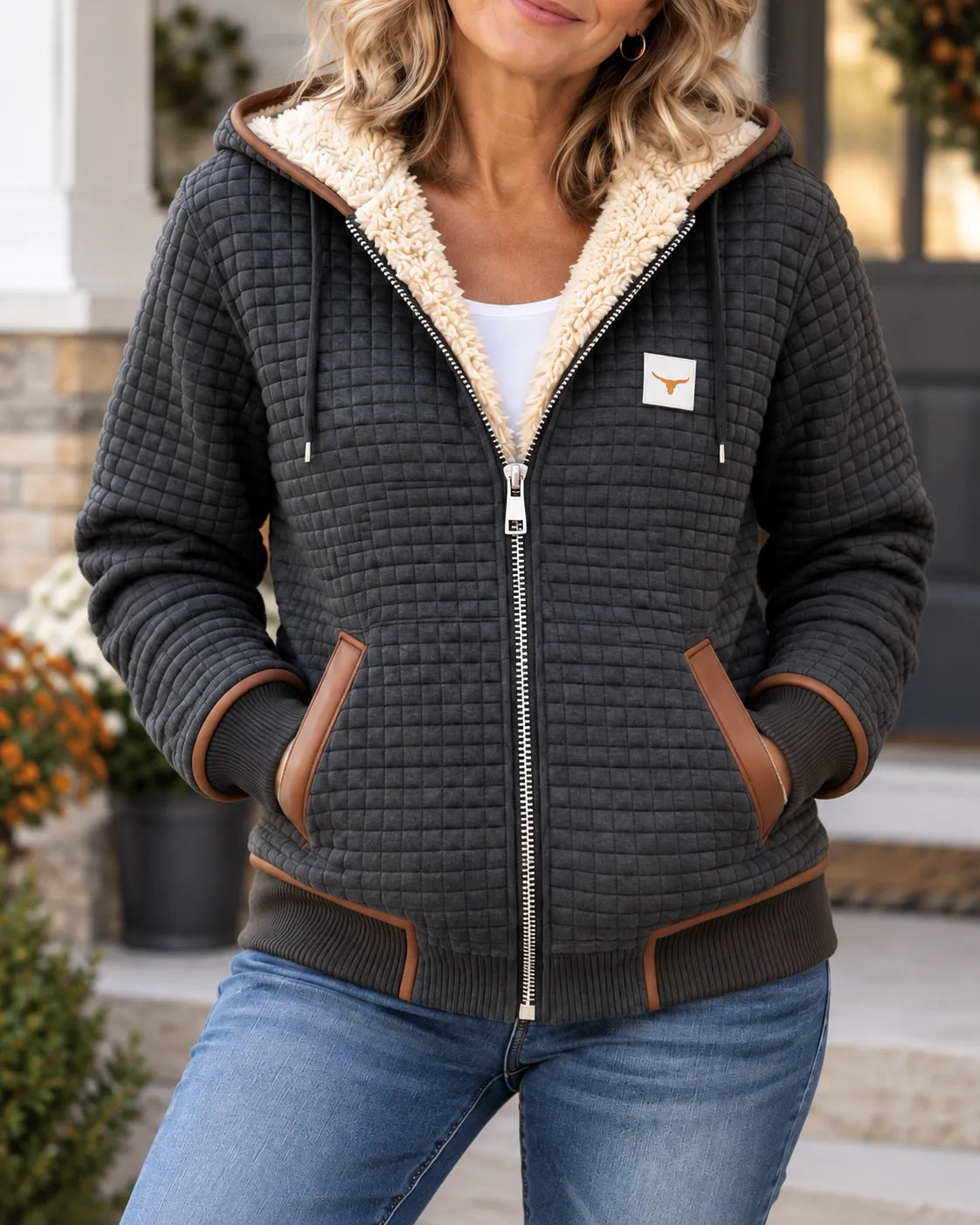 IDA™ | Giacca Trapuntata con Cappuccio Foderato in Sherpa