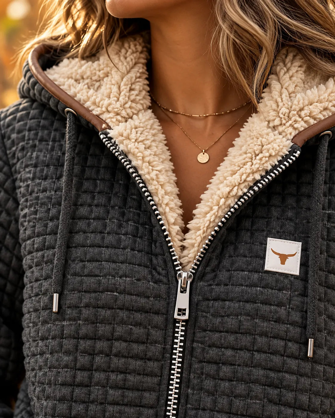 IDA™ | Giacca Trapuntata con Cappuccio Foderato in Sherpa