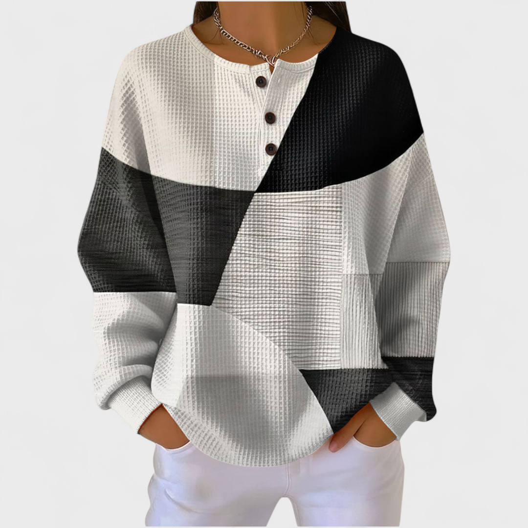 DIANA™ | Maglione Bianco e Nero a Blocchi