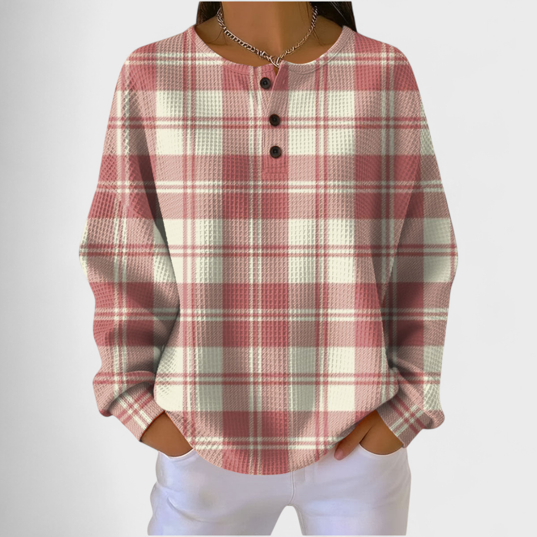 IRMA™ | Maglione Rosa a Quadri