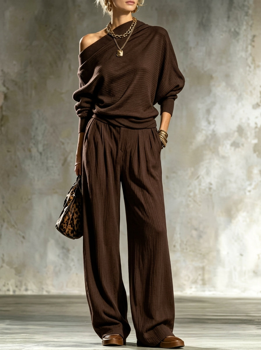 NOEMI™ | Completo 2 Pezzi con Scollo Asimmetrico