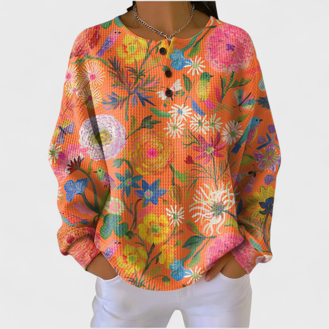 PIA™ | Maglione Arancione Floreale