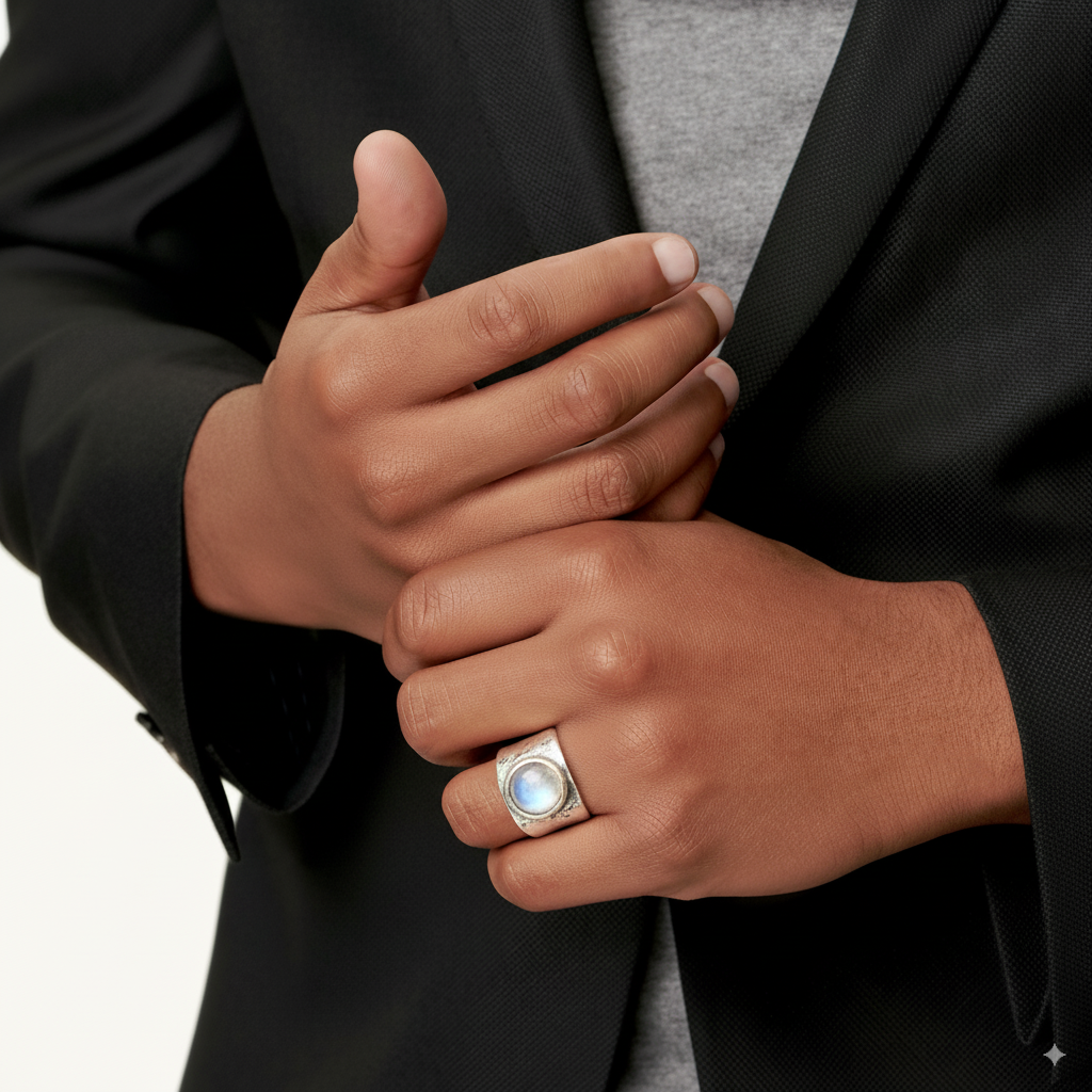 Alda | Anillo Boho con Piedra Lunar