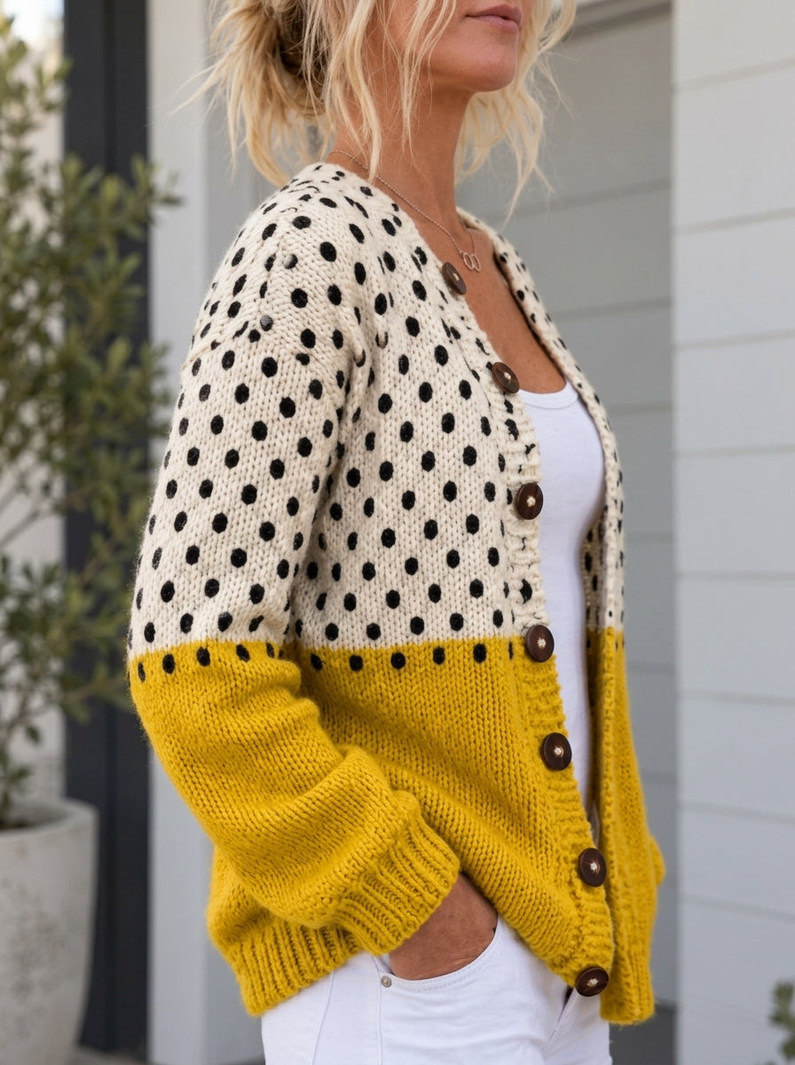 ANTONELLA™ | Cardigan bicolore in maglia morbida