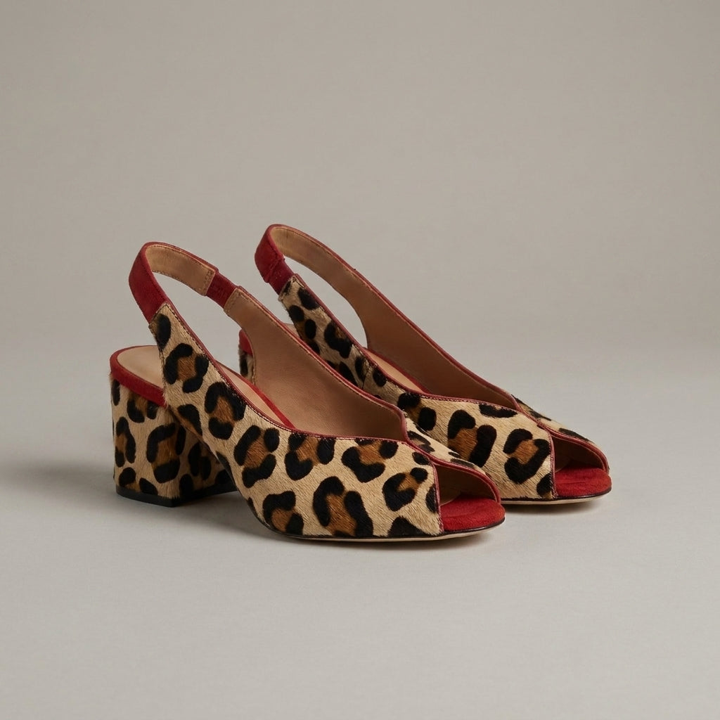 RUTH™ | Sandali slingback con stampa leopardata