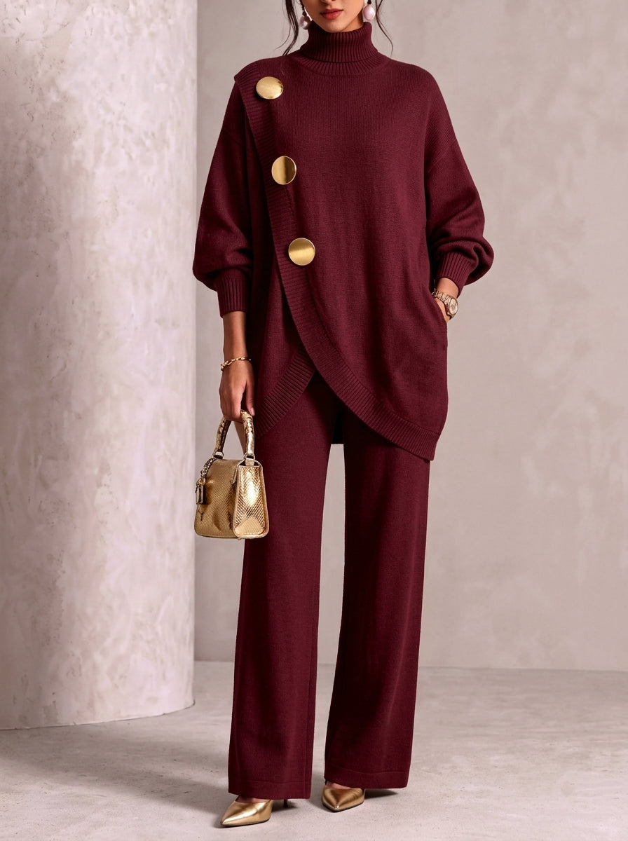 ORNELLA™ | Completo 2 Pezzi con Maglione a Collo Alto